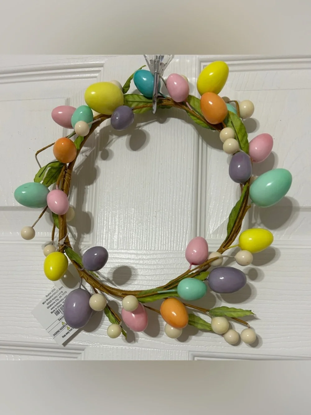 NEW Hobby Lobby Small 11” Pastel Easter Wreath Easter Eggs & Berries